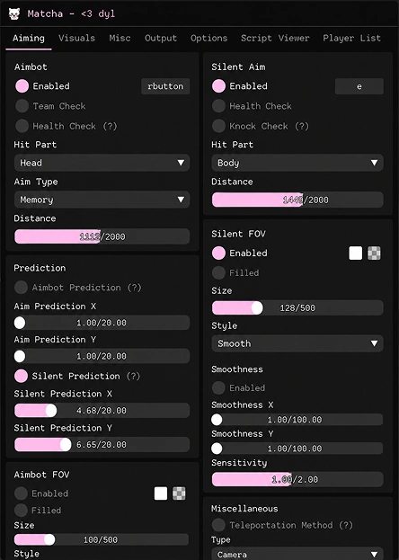Matcha executor interface preview