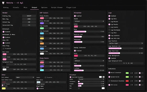 Matcha output console preview